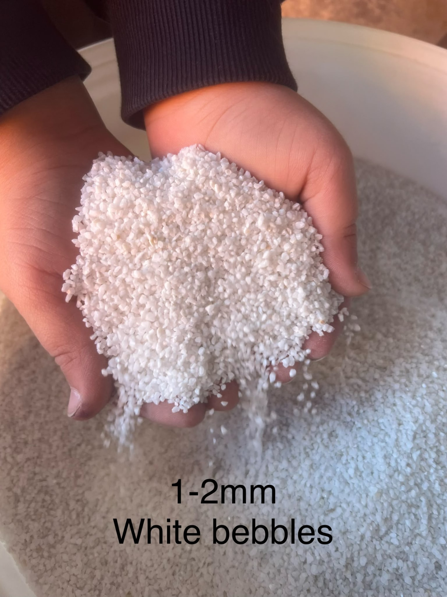 1-2mm White Pebbles — decorative surfacing finish